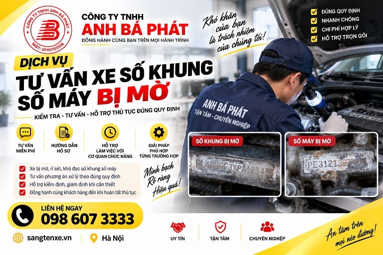 Tư vấn kiểm tra thông tin xe – số khung, số máy