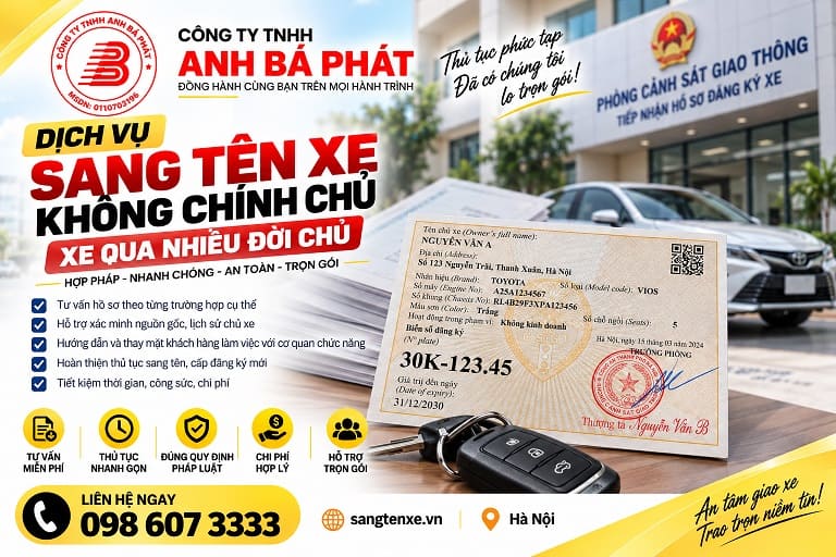 TƯ VẤN HOÀN THIỆN HỒ SƠ SANG TÊN XE QUA NHIỀU ĐỜI CHỦ